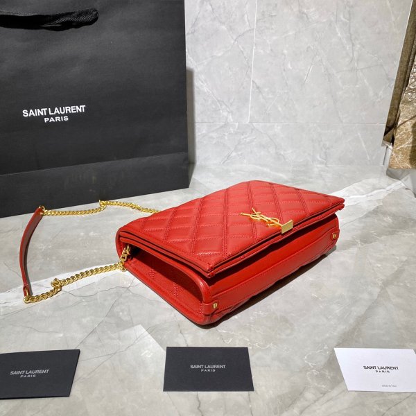 Replicas Saint Laurent Becky Grande Borsa A Catena In Pelle Di Agnello Trapuntato Borsereplica